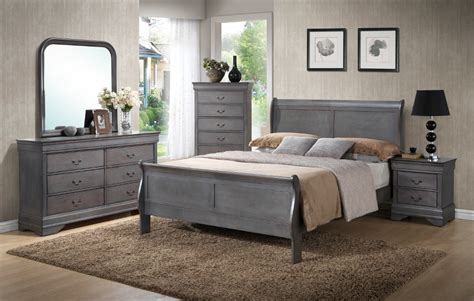 Louis Phillip Grey Bedroom Set - Furtado Furniture