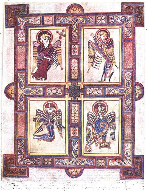 The Book of Kells: Illustrations: Plate IV. The Evangelical Symbols. Fol. 27 V.