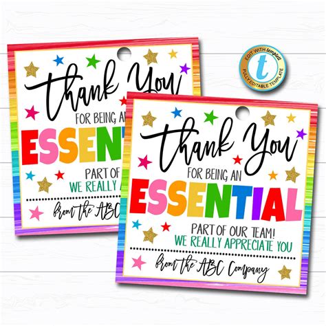 Employee Appreciation Gift Tag | TidyLady Printables