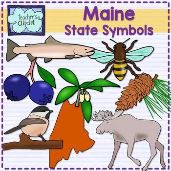 Maine state symbols clipart by Teacher's Clipart | TpT