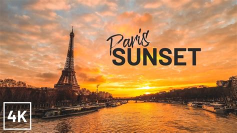 BEAUTIFUL SUNSET in PARIS - WALKING around the EIFFEL TOWER - 4K (CITY AMBIANCE) - YouTube