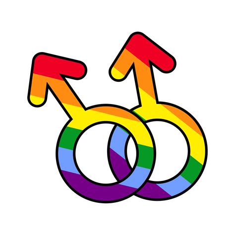 Male symbols combination. Gay community symbol in rainbow colors. LGBT ...