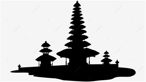 Siluet Candi Hindu Bali Pura, Pura, Bali, Kuil PNG dan Vektor dengan ...