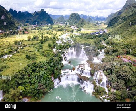 See the beautiful Ban Gioc waterfall in Trung Khanh district, Cao Bang province, Vietnam from ...