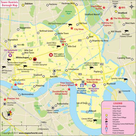 London Tower Hamlets Map | London Borough of Tower Hamlets Map