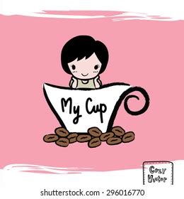Hand Drawing Woman Coffee Cup Logo Stock Vector (Royalty Free) 296016770 | Shutterstock