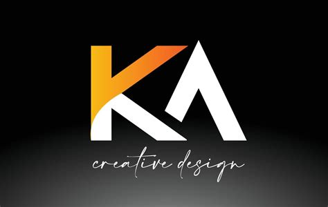 KA Letter Logo with White Golden Colors and Minimalist Design Icon ...