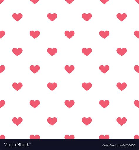 Tile pattern with pink hearts on white background Vector Image