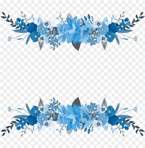 Free download | HD PNG flowers floral bouquet flower border frame blue flower frame blue PNG ...