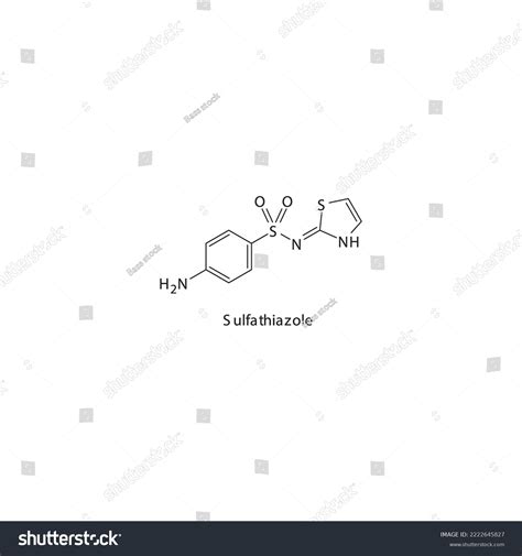 Sulfathiazole Flat Skeletal Molecular Structure Sulfonamide Stock Vector (Royalty Free ...