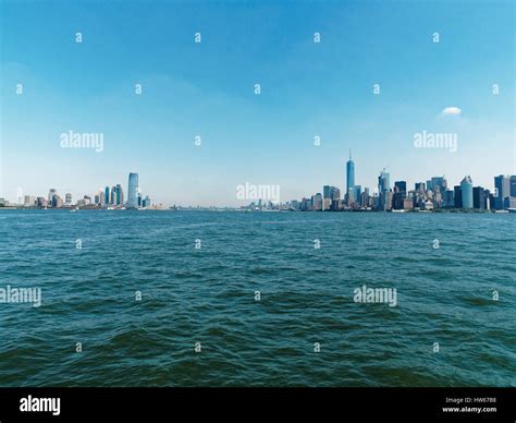 New York City skyline form the harbor Stock Photo - Alamy