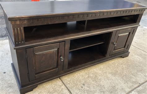 Uhuru Furniture & Collectibles: #480730 Dark Wood TV Stand with ...