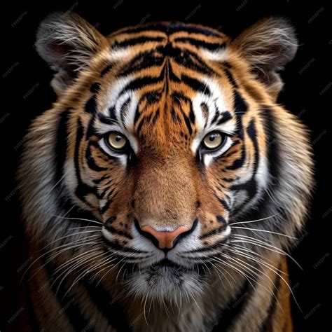 Premium AI Image | close up detailed portrait of tiger face generative ai