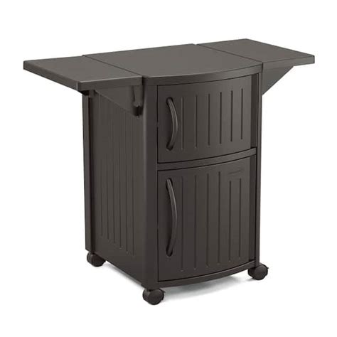 Suncast 40 Inch Counter Outdoor Meal Serving Station and Patio Cabinet, Brown – BrickSeek