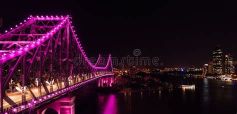 Story Bridge Brisbane Australia at Night with River and City Stock ...