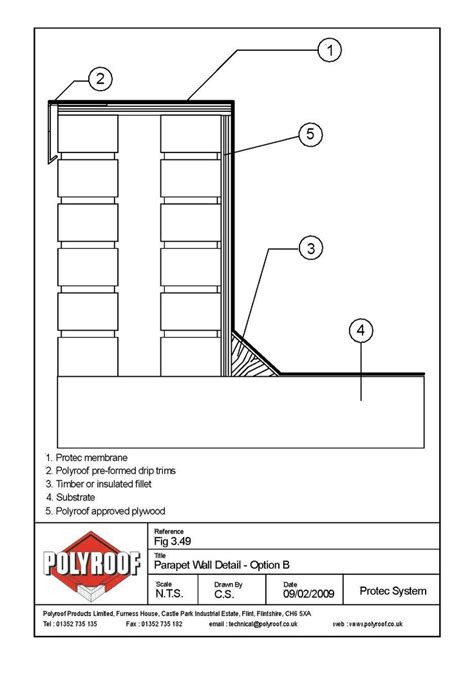 Typical parapet wall detail | Parapet, Architecture details, Flat roof