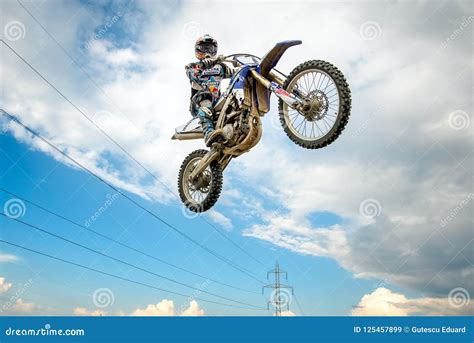 Motocross Rider on Extreme Sport Competition , Dirt Bike Action Sport ...