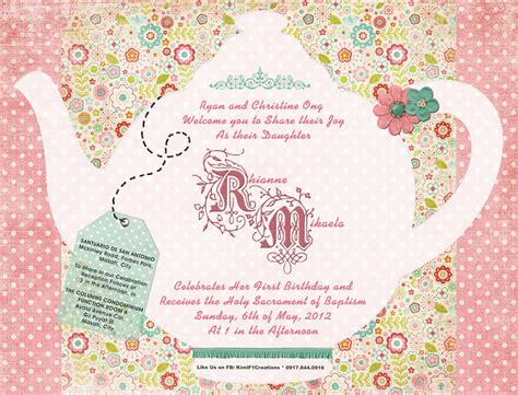 Printable Vintage Tea Party Invitations