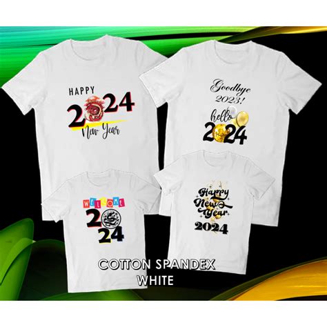 FAMILY T-SHIRT FOR NEW YEAR 2024 SOLD PER PCS WHITE | Shopee Philippines