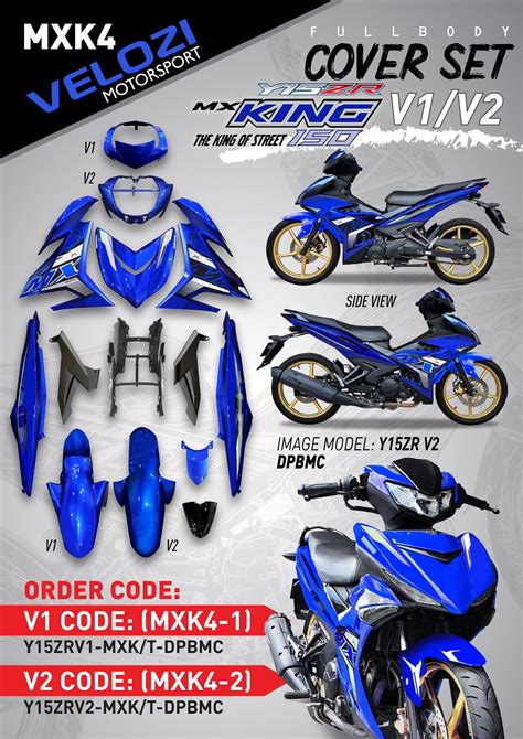 VELOZI MOTORSPORT BODY COVER SET YAMAHA Y15 Y15ZR V1 V2 MX KING STICKER ...