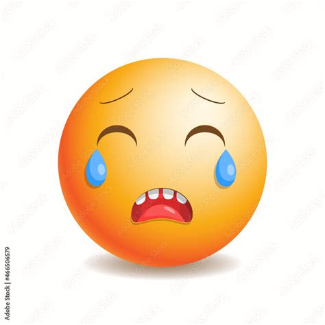 Emoji emoticon sad with closed eyes and tears. Stock Vector | Adobe Stock