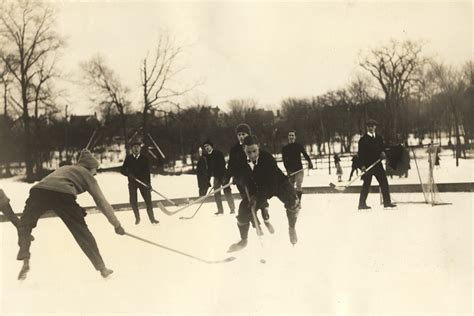 Ice Hockey Game - Shinny - Outdoor Rink - Antique | HockeyGods