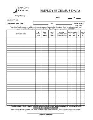 Employee Census - Fill Online, Printable, Fillable, Blank | pdfFiller