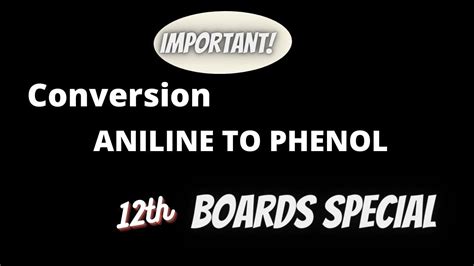 Aniline to phenol conversion|Aniline to phenol reaction class 12|Aniline to phenol and ...