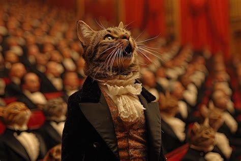 Premium Photo | Cat singing at the opera