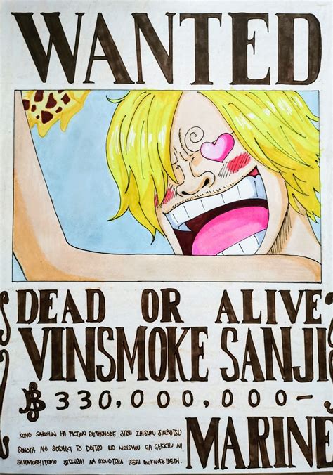 40+ one piece sanji wanted poster only alive - KrysiaDemah