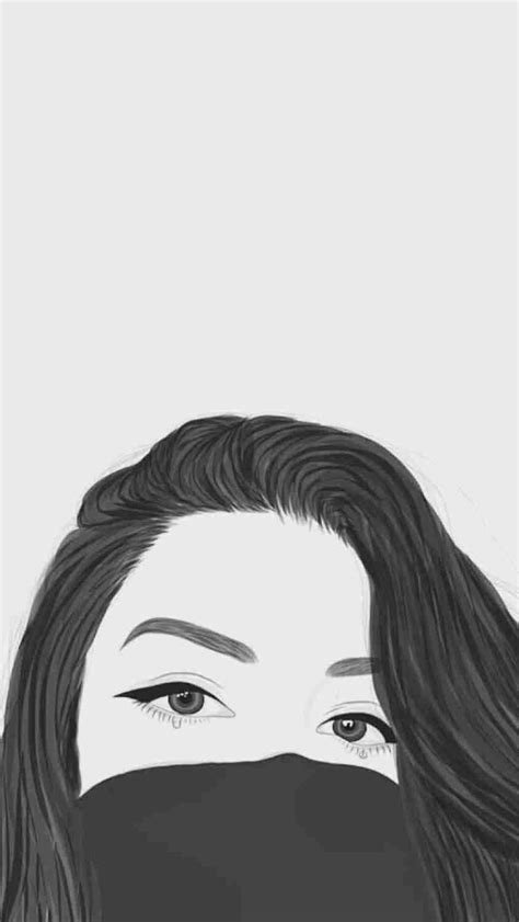 Download Aesthetic Girl Portrait Using Simple Line Art Wallpaper ...