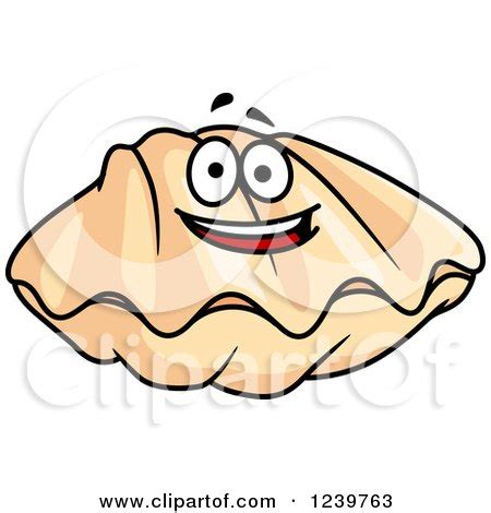 Clipart of a Cartoon Happy Clam - Royalty Free Vector Illustration by Seamartini Graphics #1239763