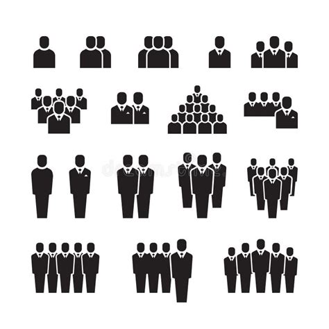 Business Team, Silhouette People, Employee, Group, Crowd Vector Icons ...