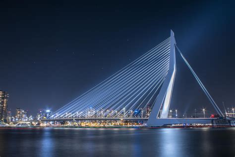 The Erasmus bridge with big dipper (Rotterdam, Netherlands.) [OC] [5695x3797] : r/bridgeporn