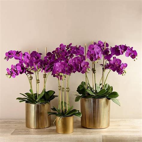 FAUX Silk Large Purple Phalaenopsis Orchid Flower Arrangement | Etsy | Orchid flower ...