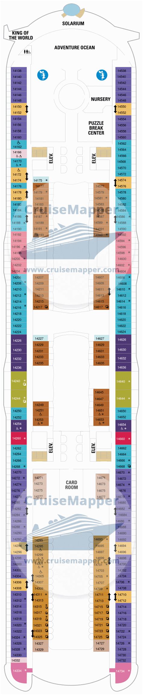 Symphony Of The Seas deck 14 plan | CruiseMapper