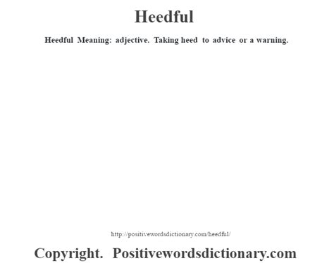 Heedful definition | Heedful meaning - Positive Words Dictionary in 2021 | Positive words ...