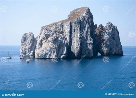 Pan Di Zucchero Rocks in the Sea, in Masua (Nedida), Sardinia. D Stock ...