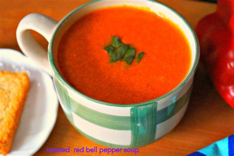 ROASTED RED BELL PEPPER SOUP Recipe | nithyaskitchen