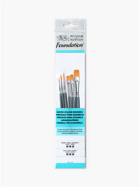 Winsor & Newton Foundation Watercolour Brushes, Set of 6