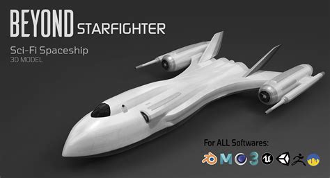 ArtStation - BEYOND Spacefighter - Sci-Fi Spaceship Outside 3D MODEL | Game Assets