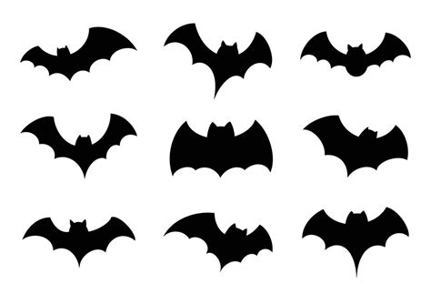 Halloween bat icon set. Bat silhouettes flying on white background. 10658618 Vector Art at Vecteezy