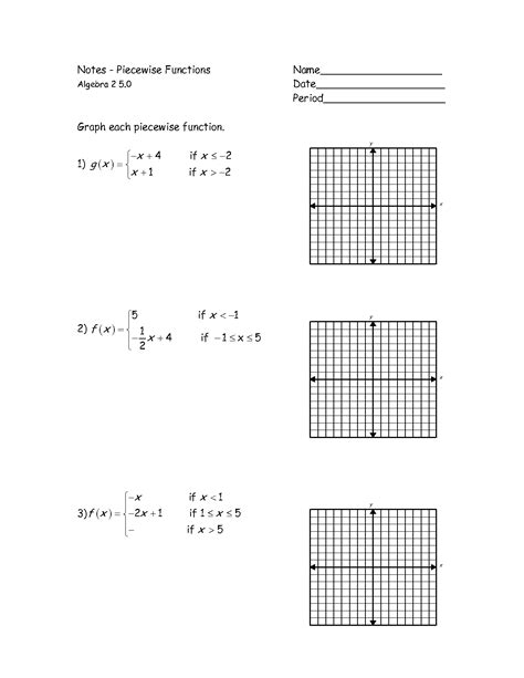 graphs of piecewise functions worksheet - Google Search | Math class | Pinterest | Worksheets ...