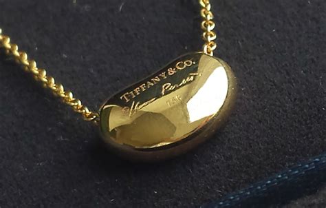 Tiffany & Co Elsa Peretti Bean 18k Yellow Gold Necklace 18" Chain Boxe - Bloomsbury Manor Ltd