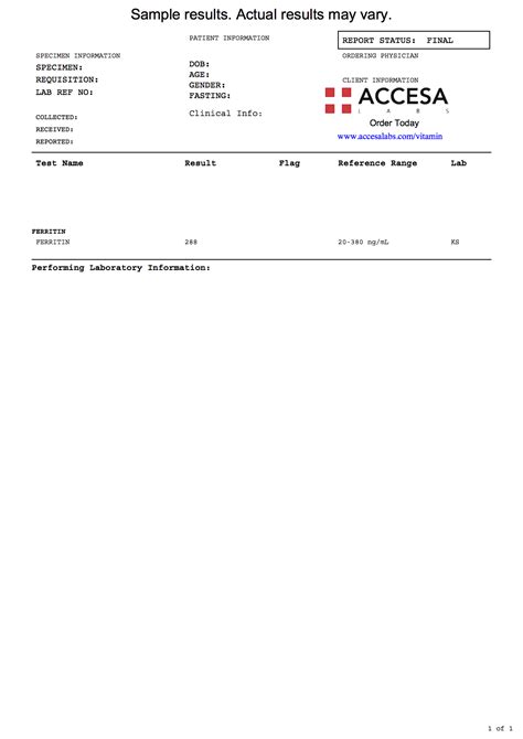 Ferritin Test - Ferritin Blood Test | Accesa Labs