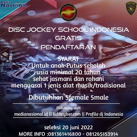 Disc Jockey School Indonesia Gratis Belajar Untuk Anak Putus sekolah ...