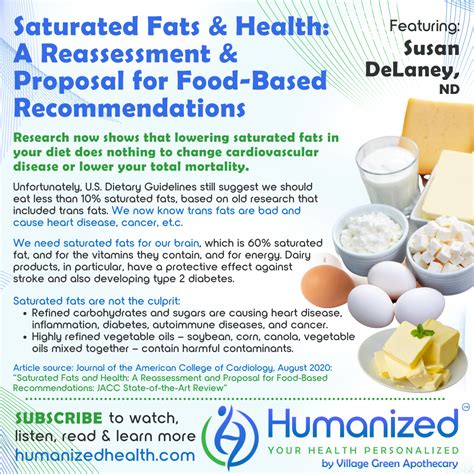 Saturated Fats & Health: A Reassessment & Proposal for Food-Based ...