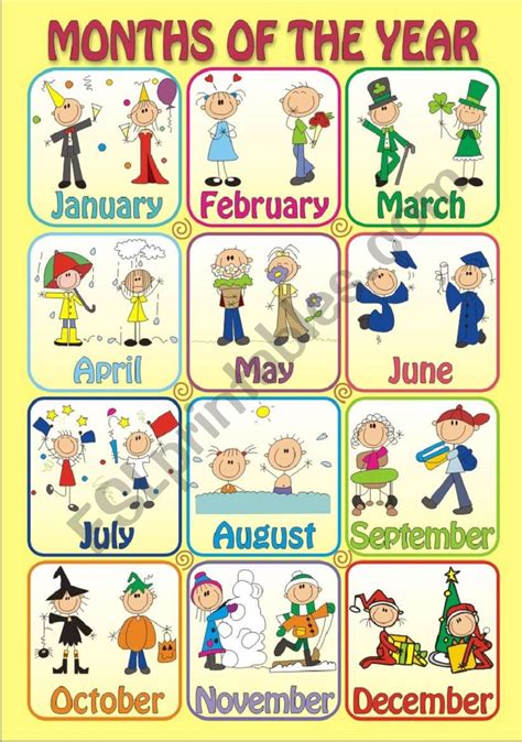 Months Of The Year Printable Poster