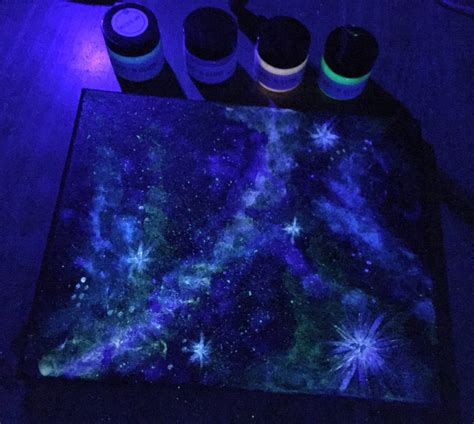 How To Paint A Galaxy - Glow In The Dark Acrylic Painting - Art 'N Glow ...