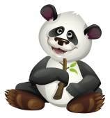Cartoon panda eating bamboo — Stock Vector © clairev #5515097